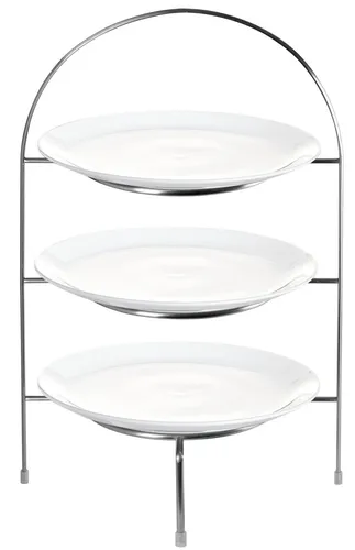 ASA Etagere, Metall, rund, 49 cm - Elegante Etagere für Tischkultur & Servieren, 3 Ebenen für Obst, Plätzchen oder Fingerfood, mit praktischem Tragegriff für müheloses Servieren.