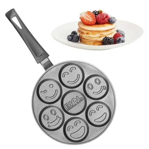 Pancakes Pfanne Ø24 cm Augenpfanne Greblon C2+ Beschichtung aus Deutschland NICHT INDUKTIONSFÄHIG Frying Pan 7-Lochpfanne Pfannkuchen Oladji Bratpfanne Eierpfanne Spiegeleier Blinis Poffertjes