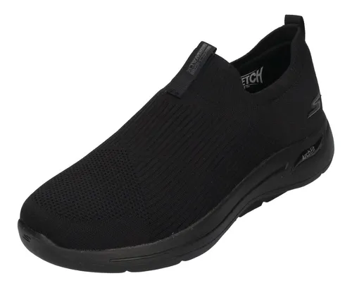 Skechers Herren Go Walk Arch Fit Iconic Sneaker - Bequemer Outdoor-Fitnessschuh in Schwarz - Herren-Outdoor-Fitnessschuhe, optimaler Komfort durch Arch Fit Technologie für langanhaltende Unterstützung und Gehspaß.