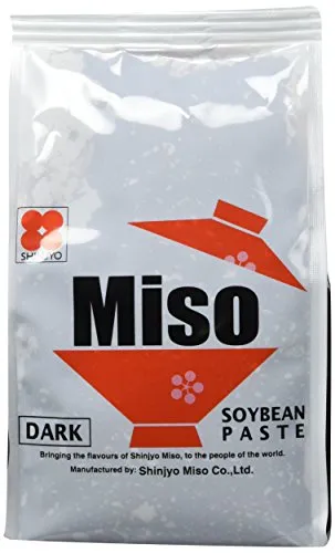 Shinjyo Miso – dunkle Miso-Suppenpaste aus Japan – Ideal zum Kochen von Misosuppe oder zum Würzen von Marinaden und Glasuren für Fleischgerichte – 1 x 500 g