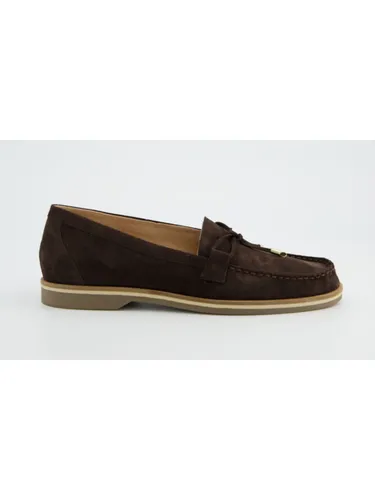 Paul Green Damen Slipper & Mokassin 1202-029 braun 38,5 - Elegante Slipper aus hochwertigem Leder mit weicher Fersenkappe und flexibler Laufsohle. Ideal für stilvolle Outfits, kombiniert mit einer modischen Zierschleife.