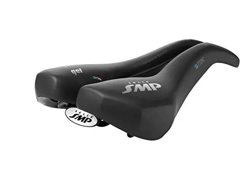 SMP Unisex E-TRK Rennradsattel – Schwarz, 277x162mm - Fahrradsattel für Trekking und Stadt, ideal für E-Bikes. Ergonomisches Design für Sitzknochenbreiten 9-15 cm, Gewicht 490 g.