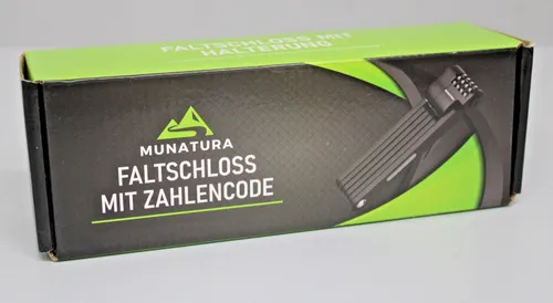 MUNATURA Faltschloss Fahrrad Diebstahlsicher 80cm - Fahrradschloss mit hohem Sicherheitsniveau, Stahlkern und 10.000 Kombinationsmöglichkeiten für optimalen Diebstahlschutz. Flexibel und einfach zu handhaben – ideal für sicheres Fahren.