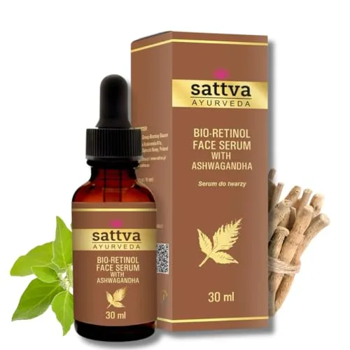 Sattva Serum Gesicht - Anti-Aging Skin Care - Veganes Retinol-Serum mit Ashwagandha, Reduziert dunkle Flecken, Vermindert Falten und Stimuliert die Kollagenproduktion, ohne Nebenwirkungen- 30 ml