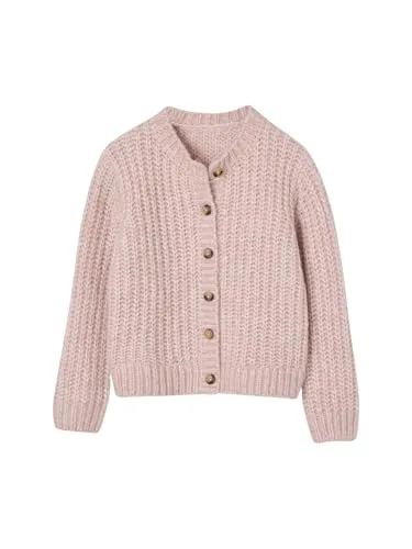 Vertbaudet Flauschige Mädchen Strickjacke pudrig rosa 116