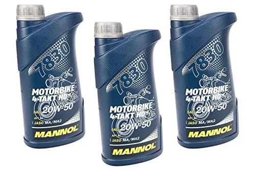Motorbike 4-Takt Motorenöl SAE 20W-50 MANNOL HD API SL 3 Liter