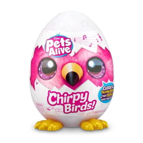 Zuru Pets Alive - Chirpy Birds S1 (23 cm) - Plüschtier für Babys, interaktive Vögel mit Geräusch- und Bewegungseffekten für stundenlangen Spielspaß.