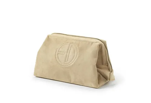 Elodie Kulturbeutel Alcantara - Hochwertiger Kulturbeutel aus Alcantara, ideal für Babys und Eltern, mit praktischem Druckverschluss und pflegeleichtem Design. Perfekt für unterwegs!