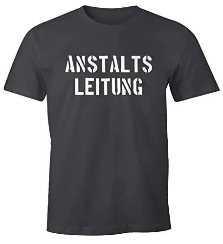 MoonWorks Anstaltsleitung Herren T-Shirt Fun-Shirt dunkelgrau 5XL