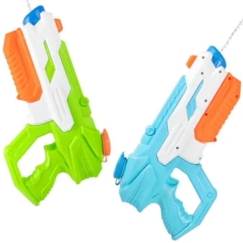 DEPAR 2 Stück Wasserpistole 600ml Wasserpistole große Reichweite, Ultimate Water Battle Fun for Children & Adults, Wod Water Ground ideal für Schwimmbad, Strand und Garten, Outdoor Wasserspieler