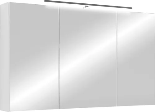 byLIVING Spiegelschrank SPREE - Matt Weiß mit Soft-Close und LED-Beleuchtung - Moderne Spiegelschränke für Ihr Bad, ausgestattet mit Soft-Close-Türen und integrierter LED-Beleuchtung. Praktische Stecker- und Schalterbox im Inneren. Maße: B 100 cm, H 60 cm, T 20 cm.