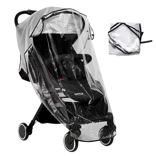 Griwuut Regenschutz Kinderwagen,Gute Luftzirkulation,Regenschutz, für Kombi-Kinderwagen mit Reißverschluss, 1 Stück (1er Pack)
