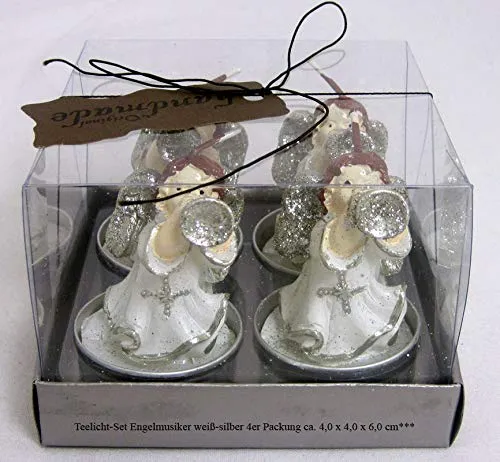 Teelichter Engelmusiker champagne 4er Packung ca. 4,0 x 4,0 x 6,0 cm