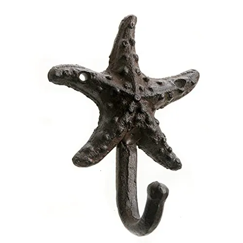 Wandhaken SEESTERN - Dunkelbraun - 15 cm - Kleiderhaken - Gußeisen