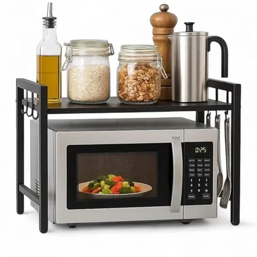 DanDiBo Küchenregal Erweiterbar Schwarz 2 Stufig