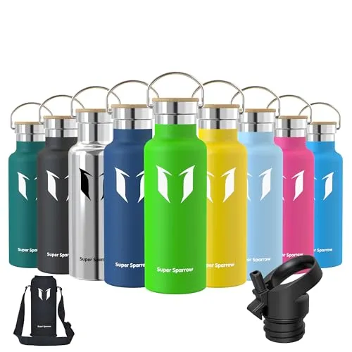 Super Sparrow Trinkflasche Edelstahl in grün von Super Sparrow