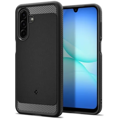 Produktbild Spigen für Samsung Galaxy A17 4G/5G Hülle [Fallschutz in Militärqualität, Karbonfaser Akzente] Rugged Armor Handyhülle case -Matte Black