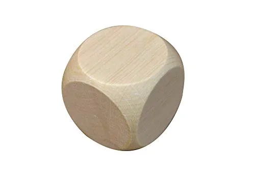 Wooden World 5X Würfel aus Holz mit einfachen Würfeln Würfelwürfel Blank Plain Unlaint Wood Six Sided 50mm