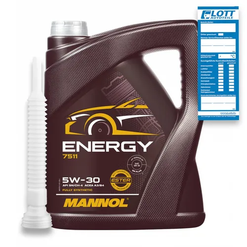 5L Mannol Energy 5W-30 Motoröl VW 502.00 505.00 MB 229.3 ACEA A3 B3 + Schlauch
