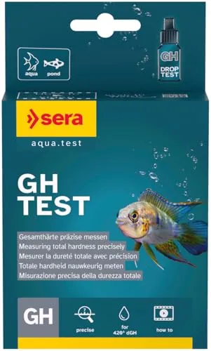 sera GH Test | Wassertest für Aquarium & Gartenteich | zur präzisen Bestimmung von Calcium & Magnesium | Für Fische, Garnelen & Pflanzen | Stabiler Mineralhaushalt | 420 °DGH Messleistung