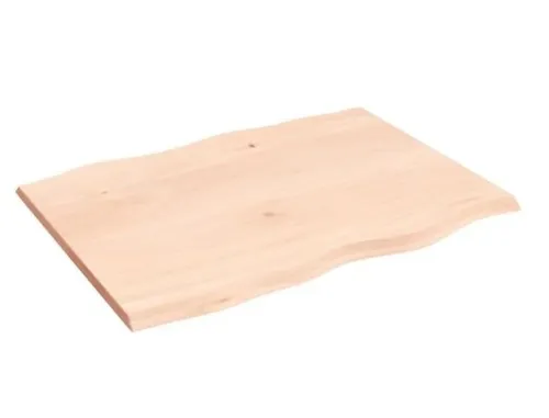 vidaXL Handgefertigte Tischplatte aus Massivholz, 80x60cm mit Baumkante - Esszimmertische: Verleihe deinem Tisch neues Leben mit dieser einzigartigen, handgefertigten Eichenholzplatte im natürlichen Design. Ideal für individuelle DIY-Projekte und vielseitig kombinierbar.