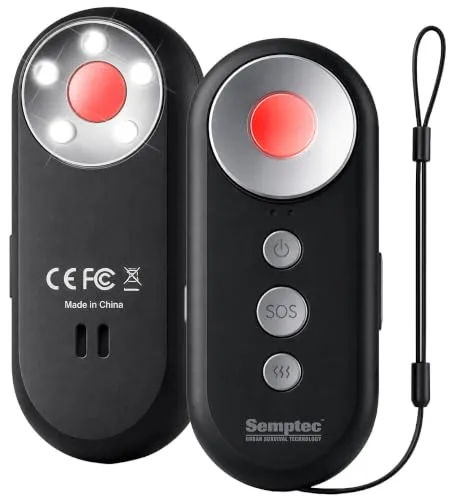 Semptec Urban Survival Technology Schlüssel-Alarm: 4in1-Akku-Sicherheits-Alarm mit IR-Kamera-Erkennung & Vibrationsalarm (Hotelzimmer, Türklinkenalarm)
