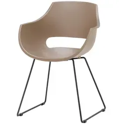 Livetastic Armlehnstuhl in Taupe - Stuhl für Esszimmer, skandinavisches Design mit organischer Form, belastbar bis 120 kg, ideal für moderne Einrichtungen.