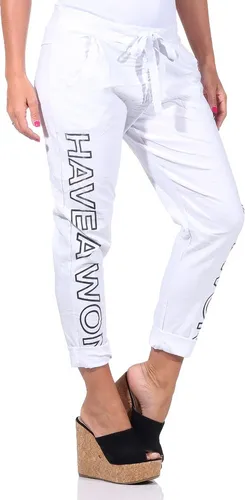 Mississhop Damen Freizeithose Boyfriend Sweatpants 36-42 Weiß - Die Mississhop Boyfriend Sweatpants 