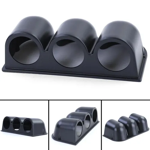 Aufbau Armaturenbrett Halterung für 3 Zusatzinstrumente 52mm Schwarz Matt