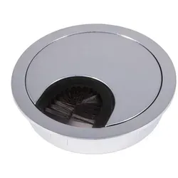 SO-TECH® Kabelkanal Kabeldurchlass Kabeldurchführung Metall (2-St), mit Bürstendichtung Ø 60 oder 80 mm silberfarben Ø 9 mm