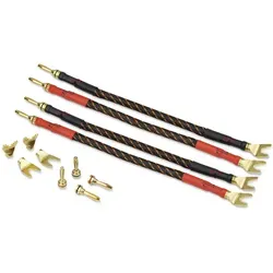 Dynavox Bi-Wire Kabelbrücken 4er-Set 208042 - HiFi-Kabel mit 2x 2,5 mm² reinem Kupfer für optimale Signalweitergabe. Robuste Nylongewebe-Ummantelung sorgt für Langlebigkeit und ansprechendes Design. Ideal für Hifi-Enthusiasten!