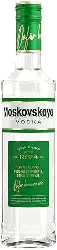 Moskovskaya Premium Vodka 38% vol. (1 x 0,5l) | Kristallklarer Vodka aus reinem Quellwasser - Wodka mit Geschmack, hergestellt nach dem Reinheitsgebot seit 1894. Genießen Sie die perfekte Balance aus Reinheit und Geschmack, ideal pur oder in Cocktails.