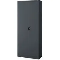 Abschließbarer Hauswirtschaftsschrank DAWID H2200 - 900 x 2200 x 450 mm - Robuster Metallschrank mit Schloss für optimale Organisation und Sicherheit. Ideal für Werkstätten, Büros und Schulen mit drei praktischen Aufbewahrungsbereichen und stabiler Konstruktion.