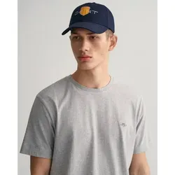 GANT REG SHIELD SS T-SHIRT Herren M grau melange - Herren-Shirt aus 100% Baumwolle mit angenehmem Jersey, casual regular fit und Logostickerei auf der Brust – ideal für stilvolle Freizeitlooks.