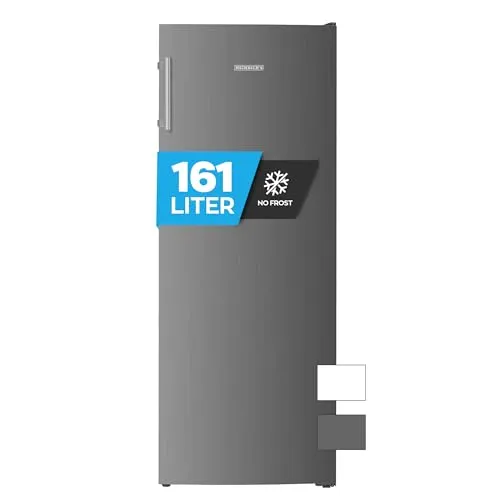 Heinrich's Gefrierschrank 161L - No-Frost und Super-Freeze - Tiefkühler mit 161L Volumen, No-Frost Schutz und Super-Freeze-Funktion für schnelles Kühlen auf -22°C. Ideal für eine effiziente und platzsparende Lebensmittelaufbewahrung.