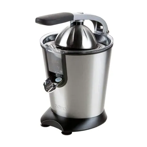 DOMO DO 9173J Edelstahl Zitruspresse - Entsafter aus rostfreiem Edelstahl mit starkem Druckhebel für müheloses Auspressen. Geräuscharm und leicht zu reinigen, ideal für frischen Saft zu Hause.