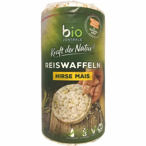 bio Zentrale Reiswaffeln Hirse Mais 100g Packung von bio Zentrale