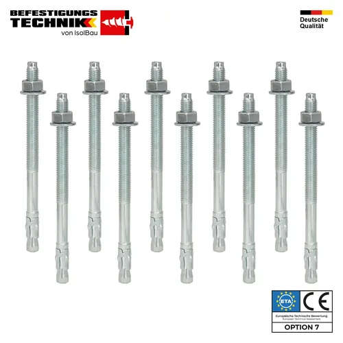 Schwerlastanker ETA Verzinkt Stahl M12x160mm Bolzenanker Schwerlastdübel 10 Stk.