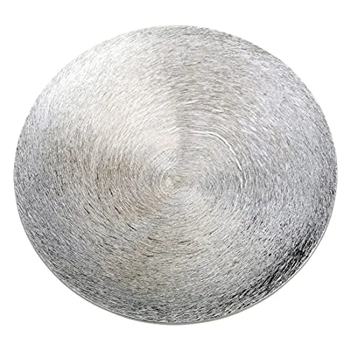 NKlaus Aluminium Kerzenteller rund Ø14cm Kerzenhalter Silber schieferoptik Kerzenhalter gewölbt 10347