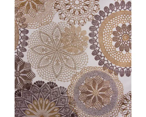 Möbelstoff Polsterstoff Dekostoff Doily Mandala Blumen braun 1,40m - Hochwertiger Dekostoff mit Mandala-Muster, ideal für kreative Projekte. Breite von ca. 1,40 m, waschbar bis 30 Grad und mit hoher Scheuerbeständigkeit für langlebigen Einsatz.
