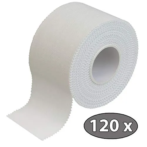 ALPIDEX 120 Rollen Sport Tape Set 3,8 cm x 10 m - VIELSEITIG: Ideal zur Stabilisierung von Gelenken und Bändern in jeder Sportart. HOHE KLEBEKRAFT: Starker Halt durch hautfreundlichen Kleber. PRAKTISCH: Einfaches Reißen ohne Schere dank gezackter Ränder. LIEFERUMFANG: 120 Rollen, ideal für den sportlichen Einsatz.