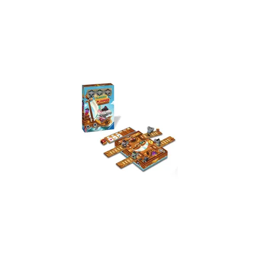 Ravensburger Kinderspiel 22342 - Planken-Plumpser, spannendes Piratenspiel für 2-4 Kinder ab 5 Jahren mit magnetischen Planken und aufregendem Wettkampf um den Schatz!