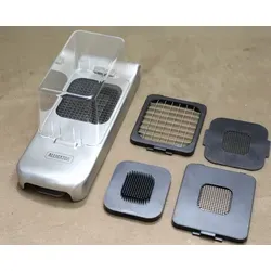 Alligator 3094 Profi Würfelschneider aus Edelstahl - Reiben & Küchenreiben – Hochwertiger Profi-Würfelschneider mit 3 Einsätzen (3x3, 6x6, 12x12 mm) für schnelles und sicheres Schneiden von Obst und Gemüse in Sekundenschnelle.