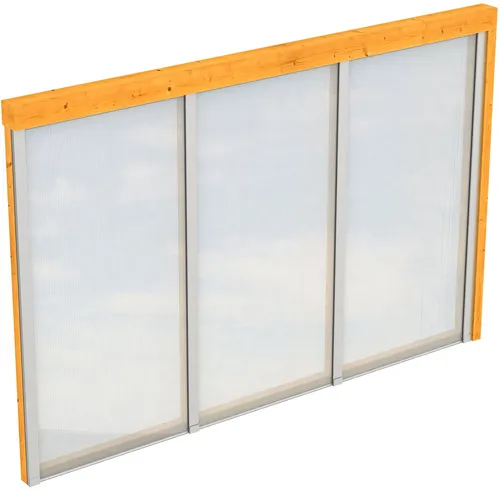 Skanholz Carport-Seitenwand mit Polycarbonat - Carport-Zubehör aus robustem Holzwerkstoff, ideal für zusätzlichen Wind- und Wetterschutz, Maße: 305x200 cm, mit 5 Jahren Herstellergarantie.