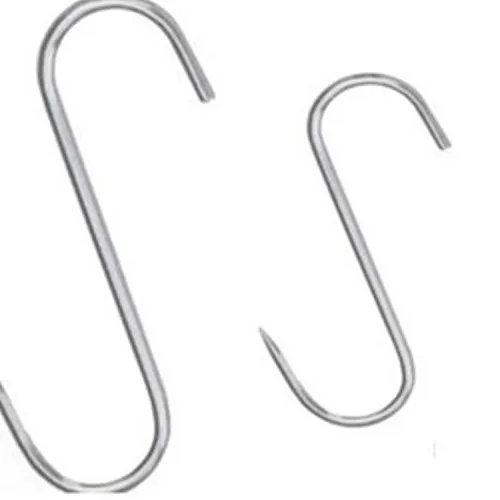 STÜCK Kleine EDELSTAHL Fleischhaken 60mm x 3mm - S Haken Fleischerhaken Metzgerhaken Räucherhaken Edelstahlhaken Metzgerei Metzger Fleischer 10