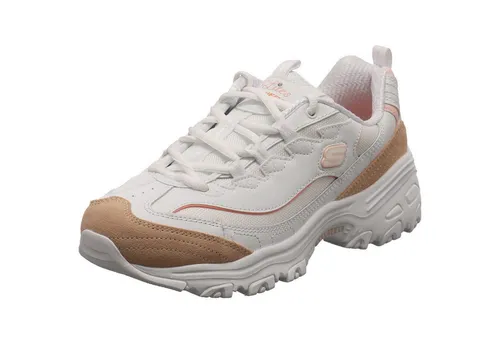 Skechers D'Lites - New Heat Damen Sneaker - Stylischer Sneaker aus Leder und Synthetik mit gepolsterter Air-Cooled Memory Foam®-Innensohle für höchsten Komfort. Ideal für einen aktiven Lifestyle im angesagten Retro-Look.