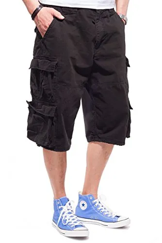 JET LAG Herren Cargo Shorts Modell 007 B - Bequeme Shorts in Schwarz, Größe XXL - Wanderhosen mit bequemem Schnitt, großen Taschen und verstellbarem Bund für optimalen Tragekomfort. Ideal für Outdoor-Aktivitäten und Freizeit!