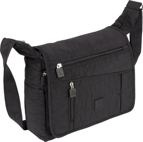 Damen Tasche Schultertasche Umhängetasche Crossover Bag Shopper (9066) SCHWARZ