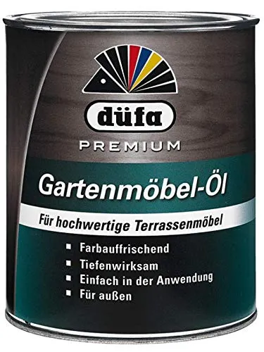 düfa Premium Gartenmöbel-Öl TEAK 750ml Holzöl │ Möbelöl für außen │ Pflegeöl Terrassenmöbel
