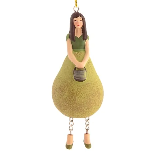 Blumenmädchen Figuren zum Hängen (Birne) in grün von Rosemarie Schulz
